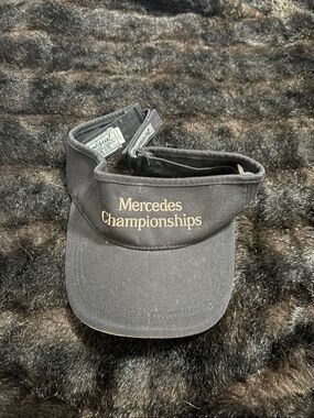 Mercedes Championships Mens One Size Black Strap Back visor hat